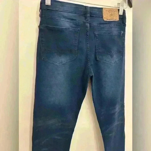 Buffalo David Bitton Evan Slim Straight Fit Faded Dark Blue Stretch Jeans Size12 - Picture 5 of 7